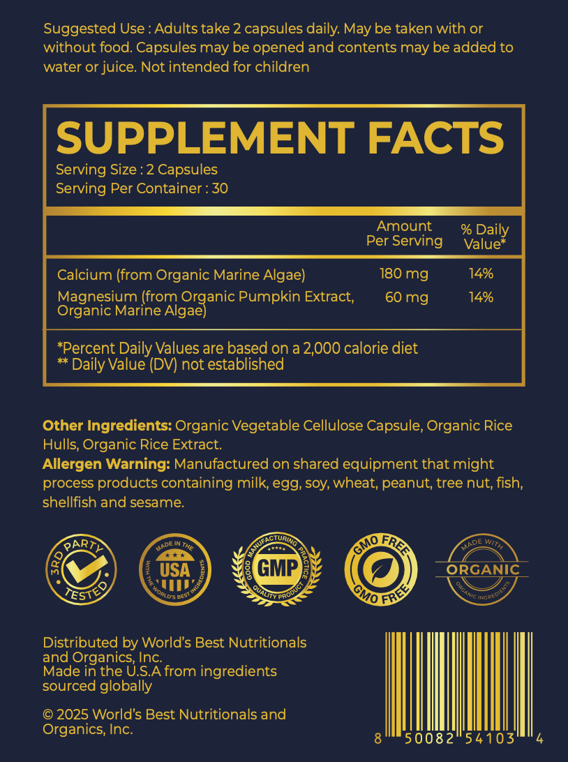 1-Month Supply-World's Best Calcium-Magnesium