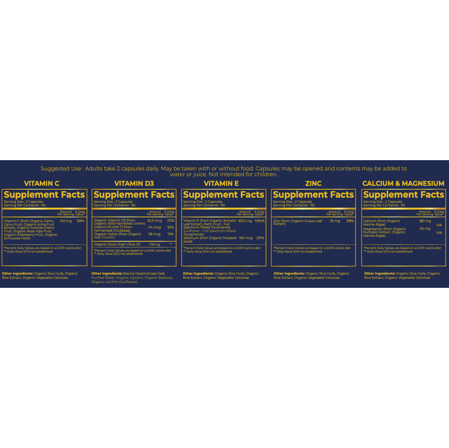 Vitamin & Mineral Supplement Bundle - 5 Items 3 Month Supply