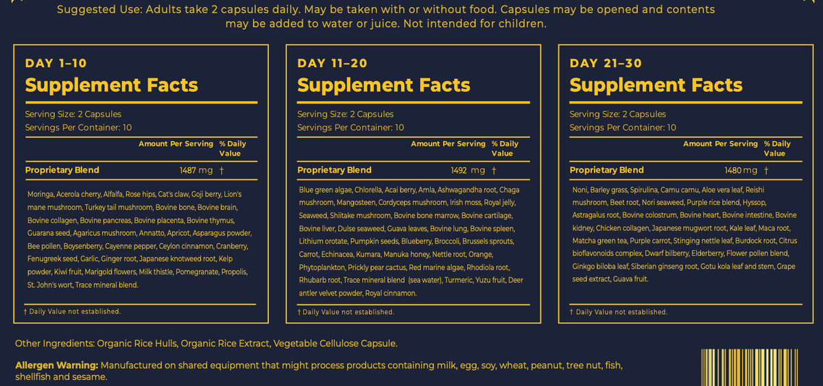 Basic Daily Nutritional Supplement - 1 Month Pack