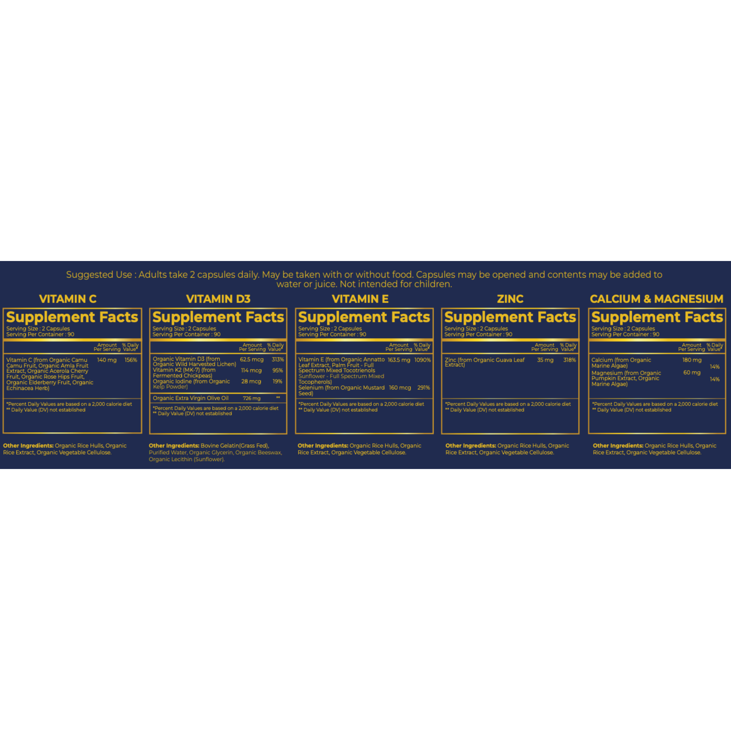 Vitamin & Mineral Supplement Bundle - 5 Items 3 Month Supply