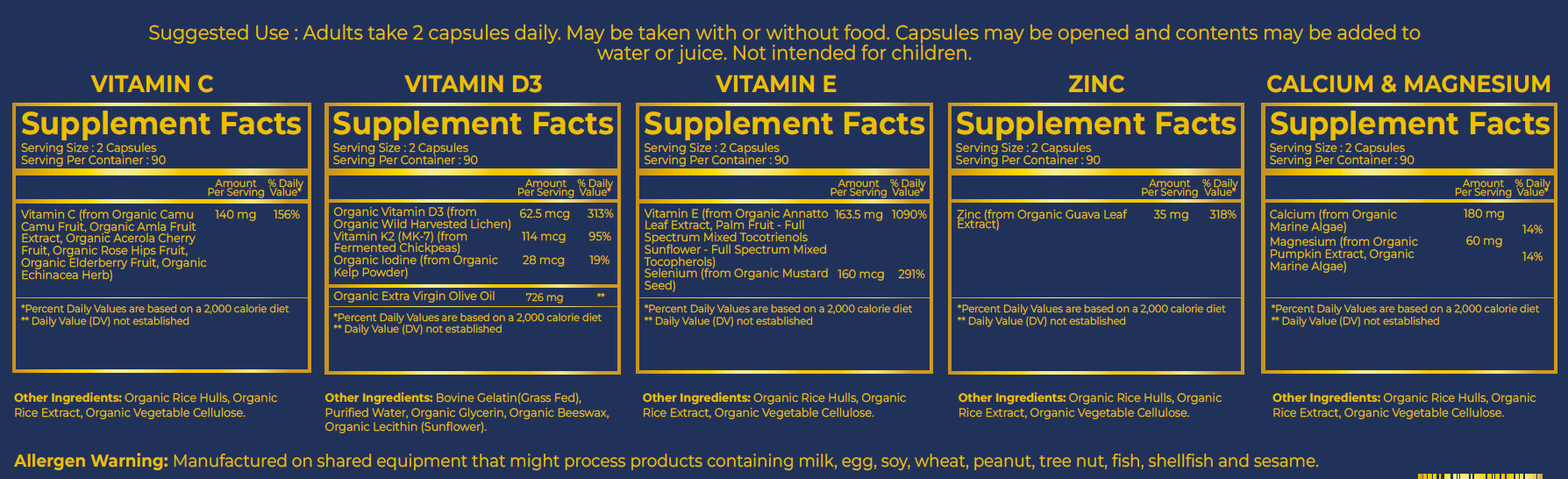 Vitamin & Mineral Supplement Bundle - 5 Items 3 Month Supply